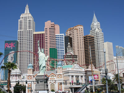 NY NY Las Vegas View with Roller Coaster